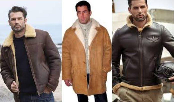 men shearling coat
