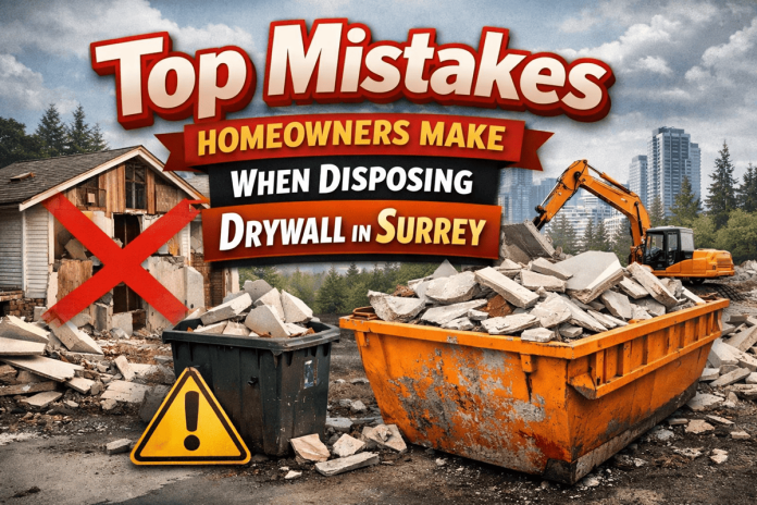 Top Mistakes Homeowners Make When Disposing Drywall in Surrey