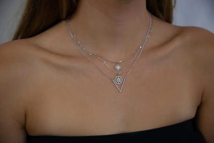snowflake necklace white gold
