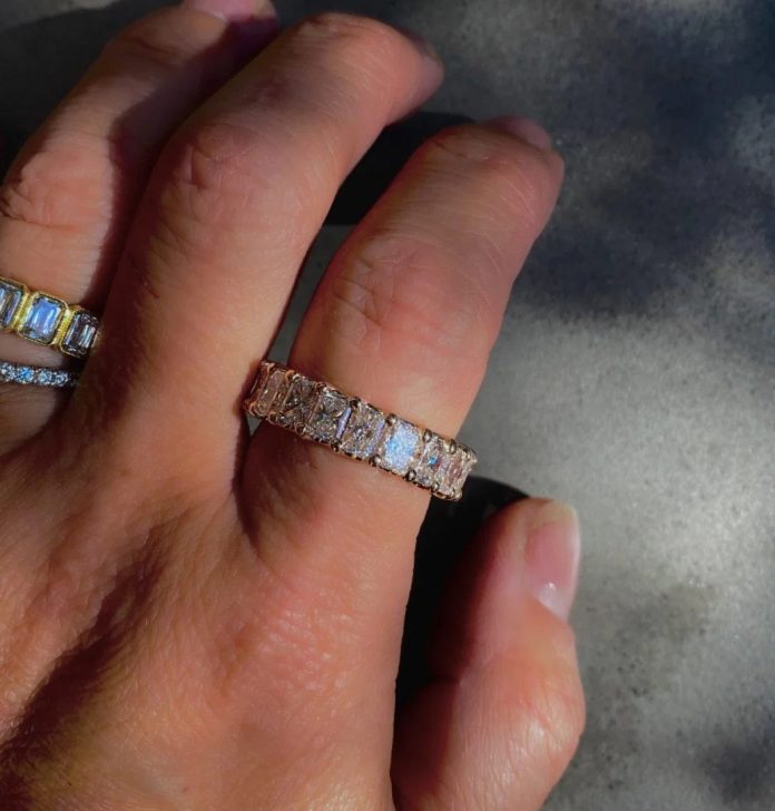 radiant cut diamond eternity band